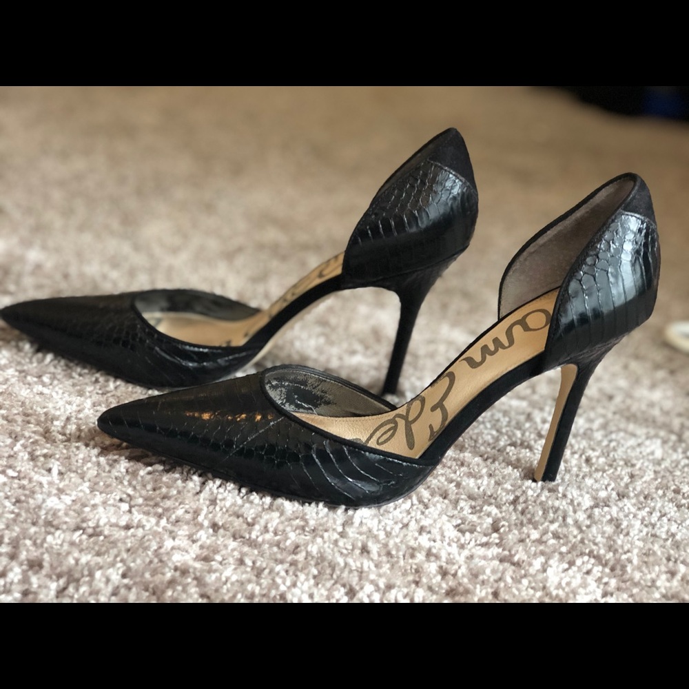 Sam Edelman snakeskin black heels